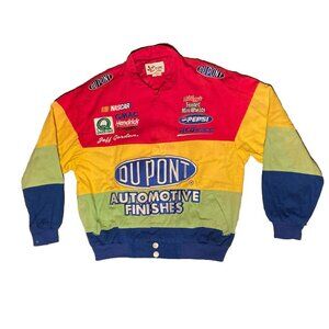 Vintage Jeff Gordon Nascar Dupont Rainbow Jacket Size XL Made Hong Kong